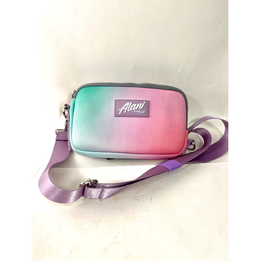 Alani Nu Ombre Crossbody Bag Teal Pink Gradient Neoprene Mesh Pocket Small - Picture 5 of 7